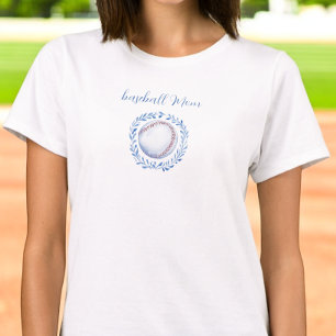 Camiseta Coquette Baseball Mom Floral Chinoiserie Wreath