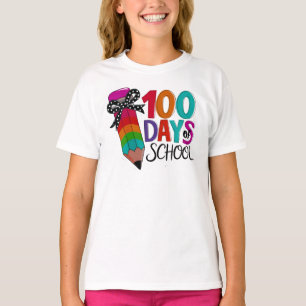 Camiseta Coquette Bow 100 días de lápiz escolar