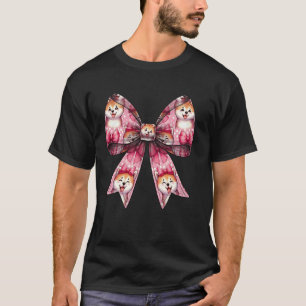 Camiseta Coquette Bow Akita Patrón de perro mamá Chica Mola