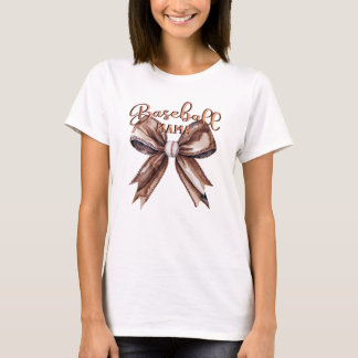 Camiseta Coquette Bow Baseball Mama Mocha Mousse Vibes