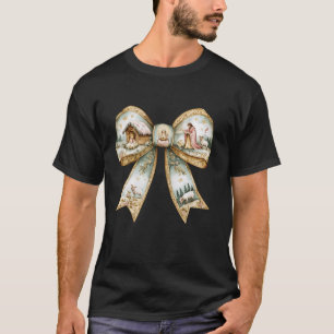 Camiseta Coquette Bow Bow Jesus Nativity Scene Christian C