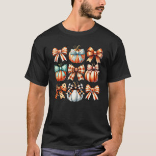 Camiseta Coquette Bow Calabaza Temporada de Acción de Graci