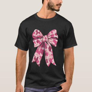 Camiseta Coquette Bow Camo Cute De Camuflaje Rosa Para Muje