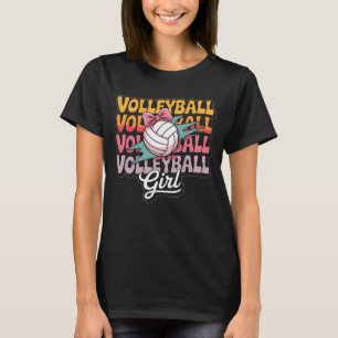 Camiseta Coquette Bow, Chica De Voleibol Groovy En Ball Spo