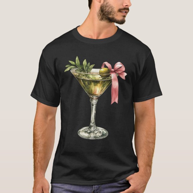 Camiseta Coquette Bow con Martini Coquette Estética (Anverso)