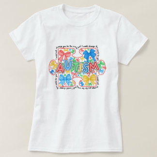 Camiseta Coquette Bow de concientización sobre el autismo f