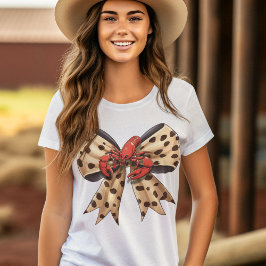 Camiseta Coquette Bow de crustáceos y leopardo