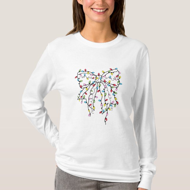 Camiseta Coquette Bow del árbol de Navidad (Anverso)