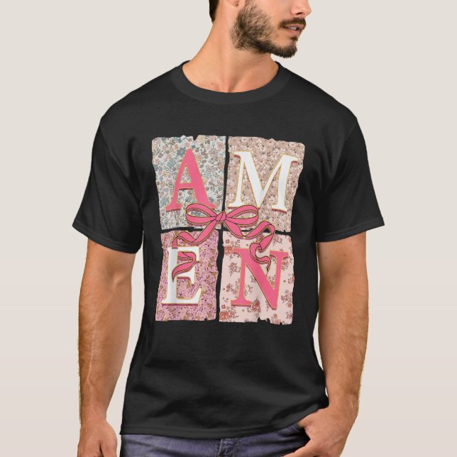 Camiseta Coquette Bow Easter Boho Floral Easter Christian A (Anverso)