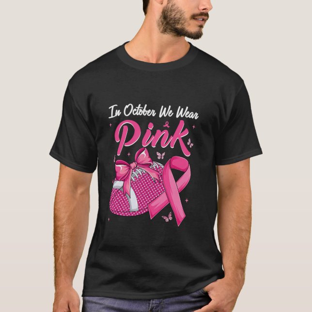 Camiseta Coquette Bow En Octubre Usamos Brea Rosa (Anverso)