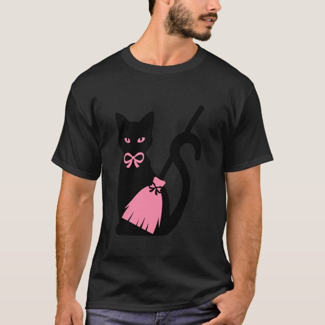 Camiseta Coquette Bow estético Halloween Bow Black Cat Bro (Anverso)