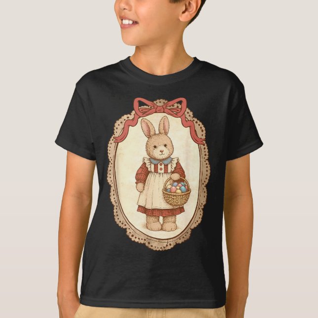 Camiseta Coquette Bow Funny Bunny Eggs Rabbit Happy Easter  (Anverso)