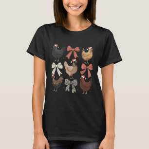 Camiseta Coquette Bow Funny Chickens Navidad Granja Animal 