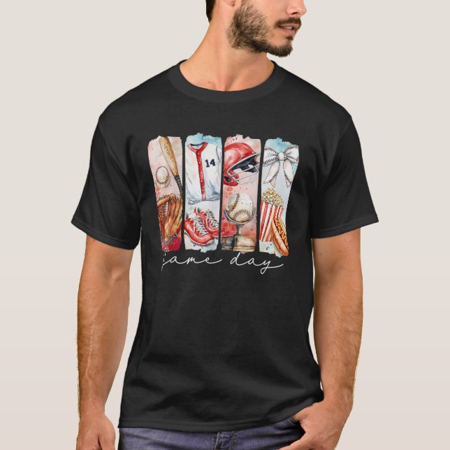 Camiseta Coquette Bow Game Day Baseball Softball Heartball  (Anverso)
