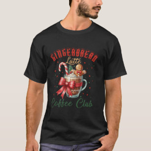 Camiseta Coquette Bow Gingerbread Latte Coffee Club Christm