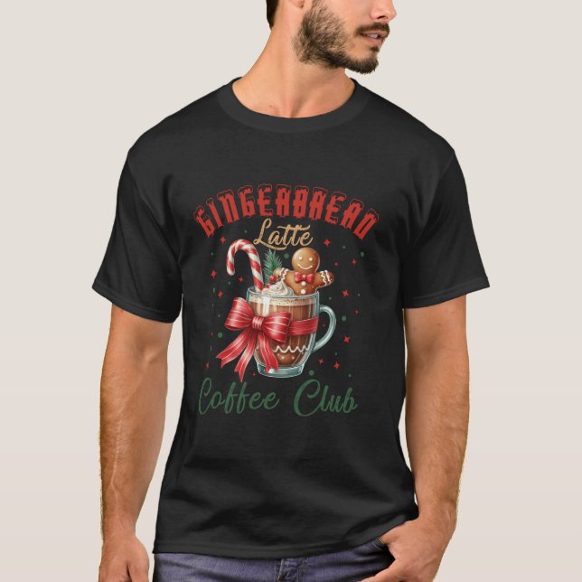 Camiseta Coquette Bow Gingerbread Latte Coffee Club Christm (Anverso)
