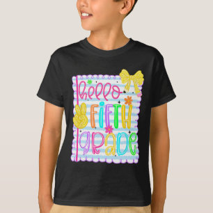 Camiseta Coquette Bow Girly Hola a profesor de quinto grado
