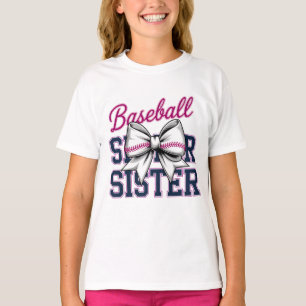 Camiseta Coquette Bow, hermana del béisbol, Chicas de fans 