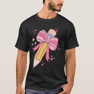 Camiseta Coquette Bow Lápiz de estudiante primer día de vue