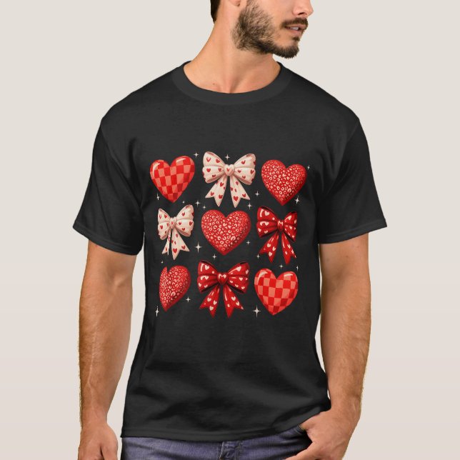 Camiseta Coquette Bow Leopard Hearts Valentine Women Girl G (Anverso)