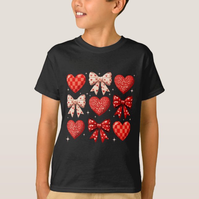 Camiseta Coquette Bow Leopard Hearts Valentine Women Girl G (Anverso)