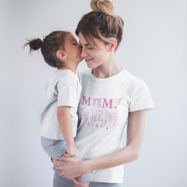 Camiseta Coquette Bow Mamá del Chica de Cumpleaños (Subido por el creador)