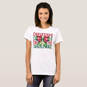 Camiseta Coquette Bow Merry Navidad