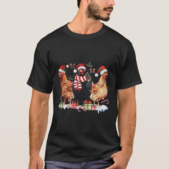 Camiseta Coquette Bow Navidades de pollo Gorra enciende la  (Anverso)