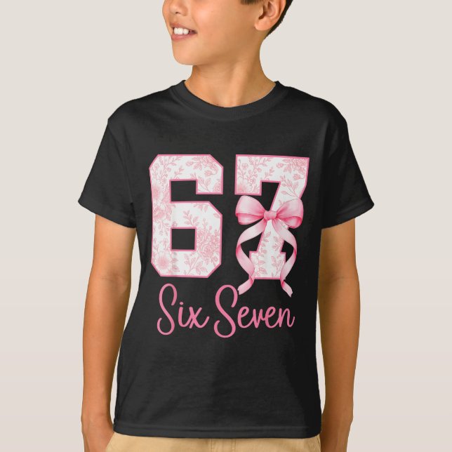 Camiseta Coquette Bow Number 67 Funny Meme Nk Floral Women  (Anverso)