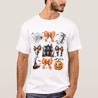 Camiseta Coquette Bow Pumpkin Fall Spookone Season Hallowee