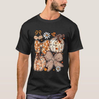 Camiseta Coquette Bow Pumpkin Season Thanksgiving Autumn Fa