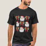 Camiseta Coquette Bow Santa Claus Merry Christmas Vintage R<br><div class="desc">Coquette Bow Santa Claus Feliz Navidad Vintage Cinta</div>