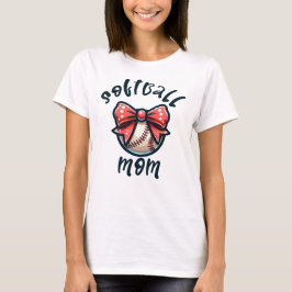 Camiseta Coquette Bow Softball Mom