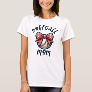Camiseta Coquette Bow Softball Mom