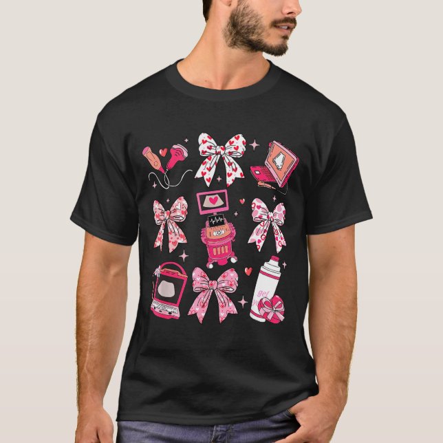 Camiseta Coquette Bow Sonographer Valentine Ultrasound Tech (Anverso)