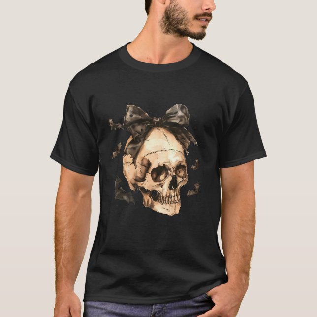 Camiseta Coquette Bow Witch Spookone Season Skeleton Skull  (Anverso)