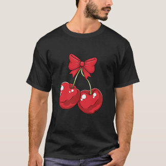Camiseta Coquette Cherry y Bows Kawaii