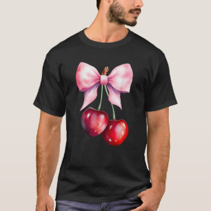 Camiseta Coquette Cherry y Bows Kawaii Cherry Aesthetic T