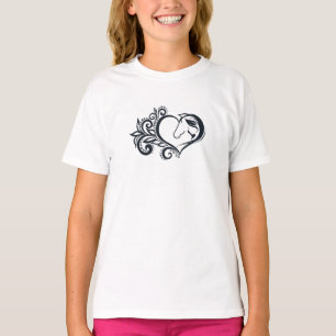 Camiseta Coquette Chica de Caballo negro Feminine Elegine