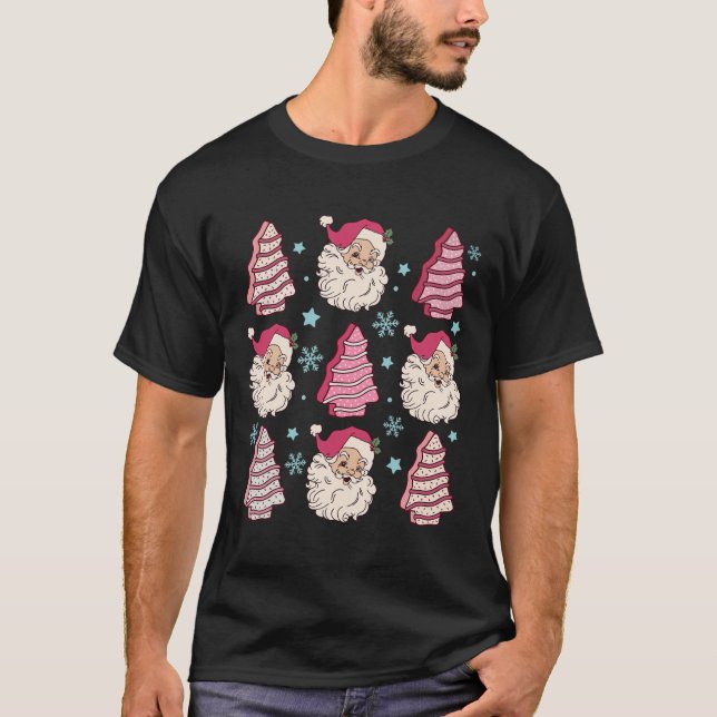 Camiseta Coquette Christmas Tree Cake Santa Claus Pink Chri (Anverso)