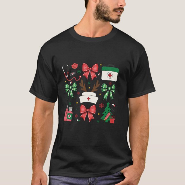 Camiseta Coquette Christmas Tree Cake Santa Claus Pink Chri (Anverso)