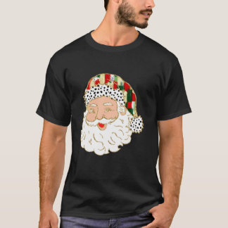Camiseta Coquette colorida Bow Santa Claus Face Navidades P