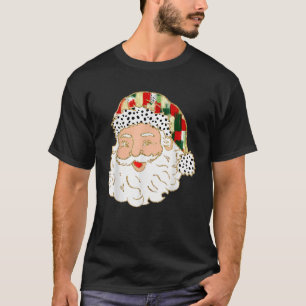 Camiseta Coquette colorida Bow Santa Claus Face Navidades P