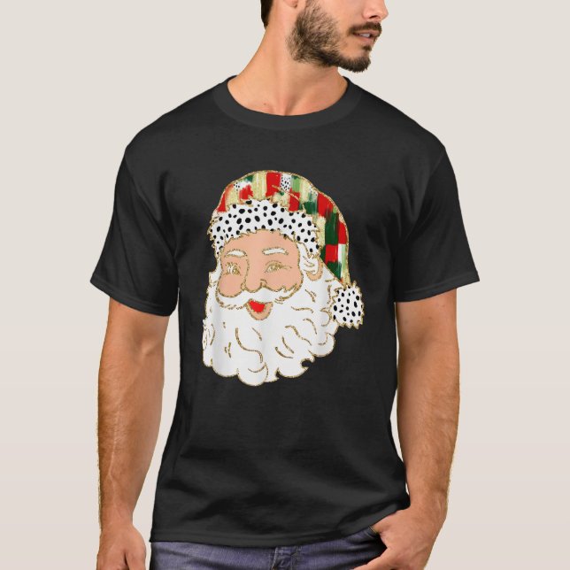 Camiseta Coquette colorida Bow Santa Claus Face Navidades P (Anverso)