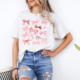 Camiseta Coquette de arcos rosados y estética del perrito d