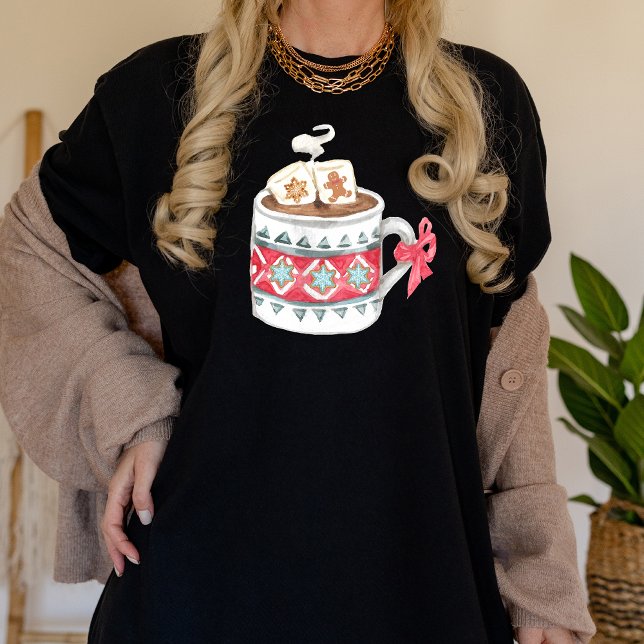 Camiseta Coquette de Arte Moderno Feliz Navidad (Christmas coffee mug shirt)