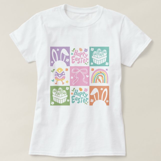 Camiseta Coquette de Pascua Pastel Retro (Diseño del anverso)