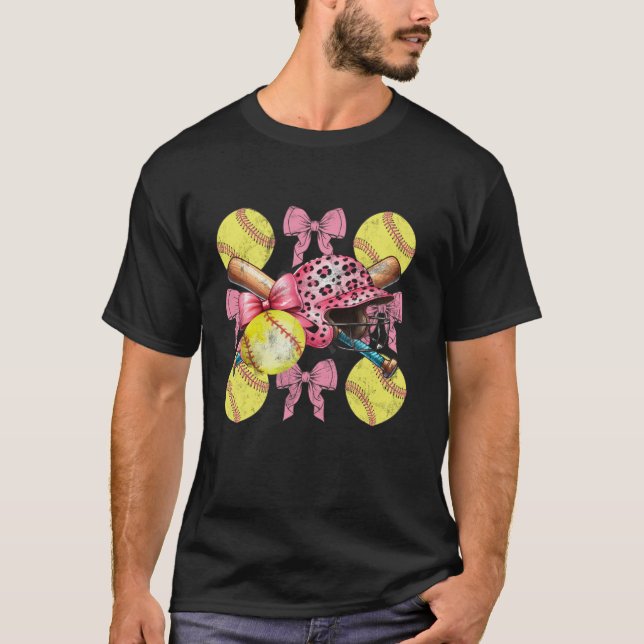 Camiseta Coquette de Softbol Bows Game Day Sofball Lover (Anverso)
