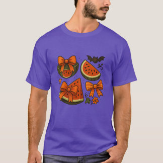 Camiseta Coquette de verano para mujeres con lazo de sandía