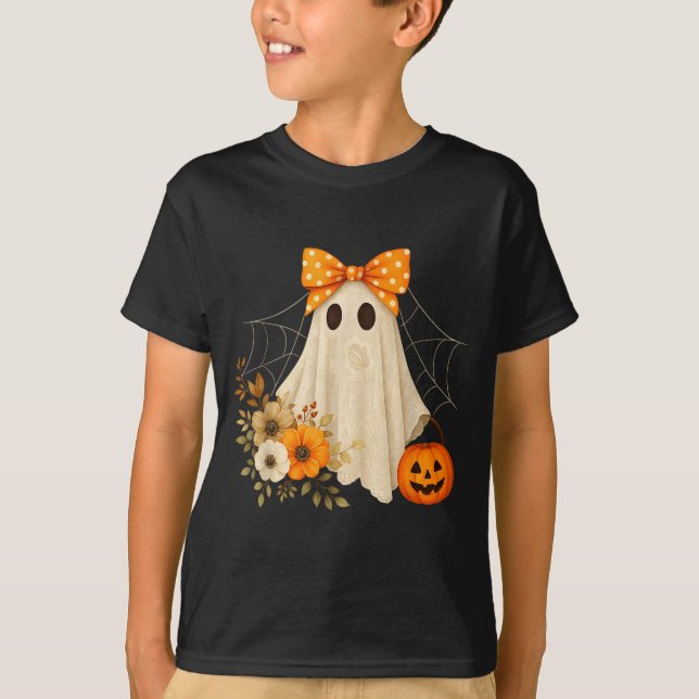 Camiseta Coquette Ghost Halloween Flower Ghost Soky Lace Gh (Anverso)